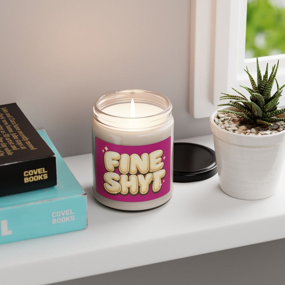 Image of Soy Candle — "Fine Shyt" Scented 9oz (Playful Pink, Giftable)