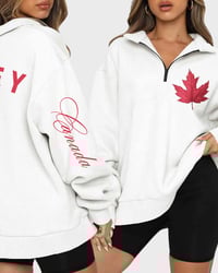 Image 5 of Northern Atelier 1/4 Zip Canada Hockey Sweatshirt