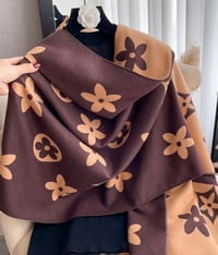 Image 1 of Mocha Bloom Luxe Shawl