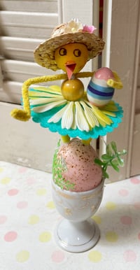 Vintage Egg Cup Chickie Easter Spring Decoration