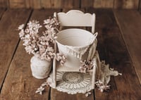 Image 4 of Antik wood vase brown and white