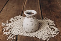 Image 3 of Antik wood vase brown and white