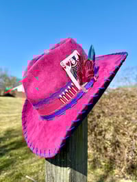 Image 1 of “Hotshot Cowgirl” Cowboy Hat with Tooled Paisley Leather