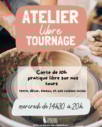 Image 1 of Atelier libre de tournage - carte de 10h