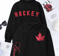 Image 3 of Northern Atelier 1/4 Zip Canada Hockey Sweatshirt
