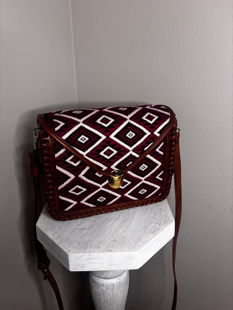 Image of Leather- Fuscia and Black