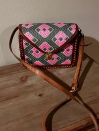 Leather- Pink and Green