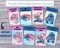 Stitch & Angel Printable Valentine’s Day Cards for Kids – Classroom Exchange Digital Download