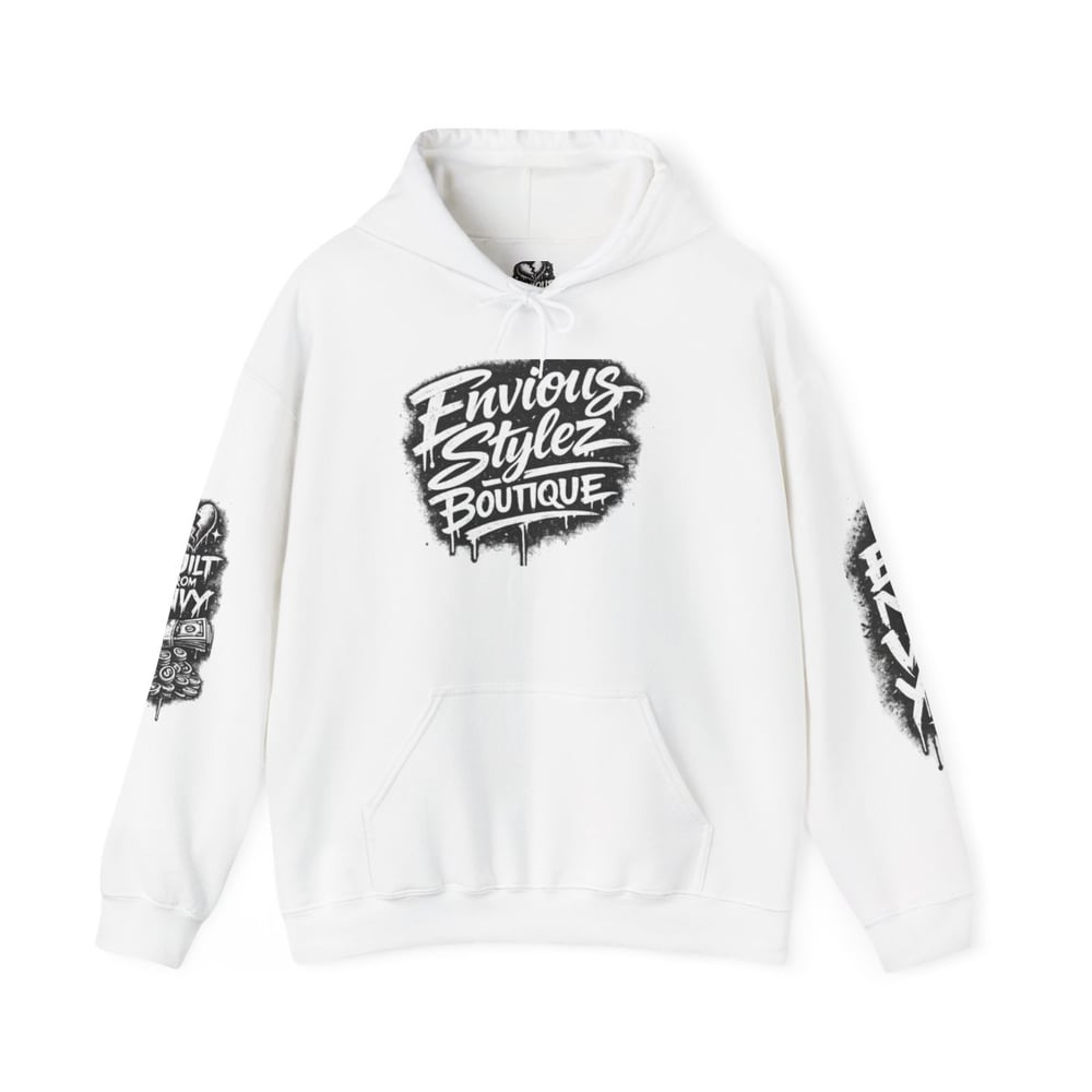Image of Unisex Hoodie — 'Envious Stylez Boutique' Bold Graffiti Logo Pullover