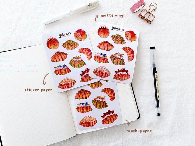 Cafe Croissants Sticker Sheet