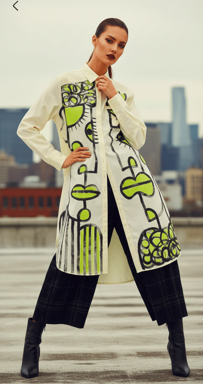 Image of pale yellow shirt, handpainted