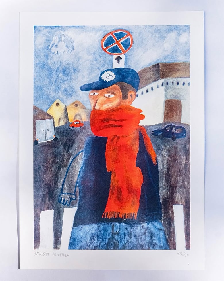 Image of “Andrea attraversa la strada (di nuovo)” Risograph print x Club Del Prado