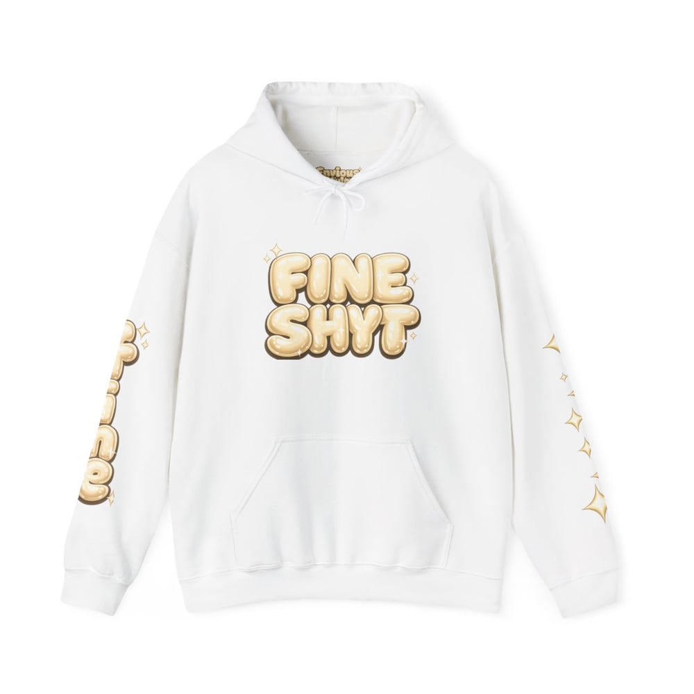 Image of Fine Shyt Hoodie "Don’t Stare Too Long" Bubble Letter Graphic Hoodie