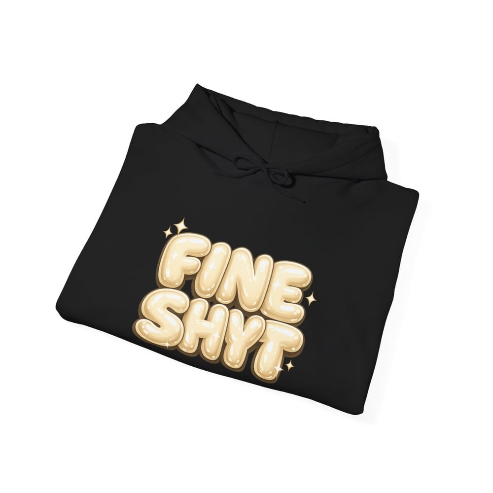 Image of Fine Shyt Hoodie "Don’t Stare Too Long" Bubble Letter Graphic Hoodie