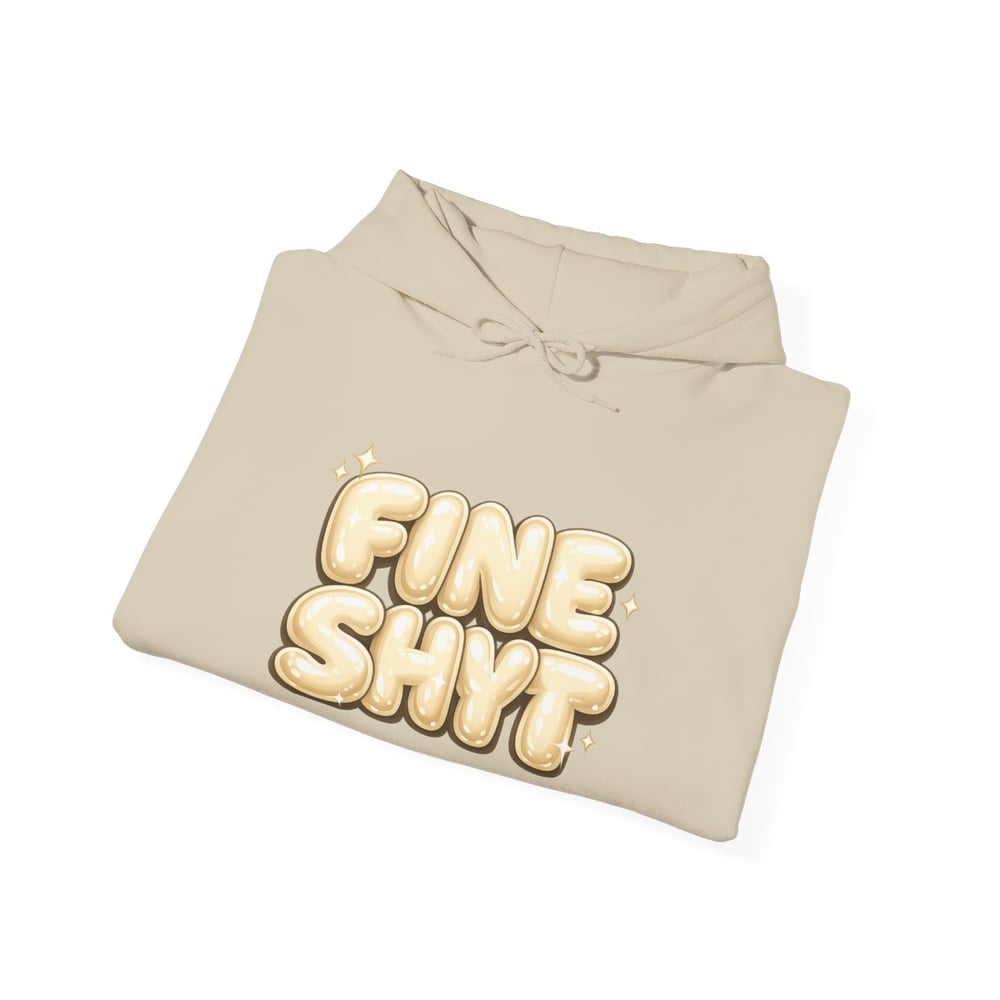 Image of Fine Shyt Hoodie "Don’t Stare Too Long" Bubble Letter Graphic Hoodie