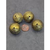 Image 3 of German Oxidized Gold Metal Bead 23x27mm, Statement Spacer Bead, 1 Piece