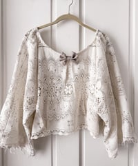 Image 1 of Handmade Upcycled Vintage Lace Boho Top 