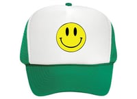 Image 1 of Smiley Face Retro Trucker Hat: Vintage 80s Style Baseball Cap