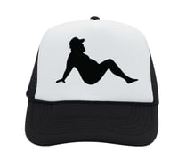 Image 1 of Chubby Guy Mud Flap Trucker Hat: Retro Snapback Baseball Cap