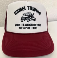 Image 3 of Camel Towing Trucker Hat: Funny Retro Snapback