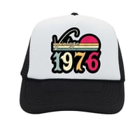 Image 1 of 1976 Retro Style Trucker Hat: Vintage Style Foam Snapback