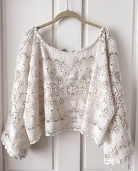 Image 2 of Handmade Upcycled Vintage Lace Boho Top 