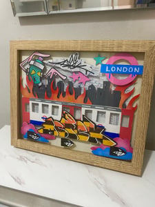 Image of Astek collage map 3d framed 