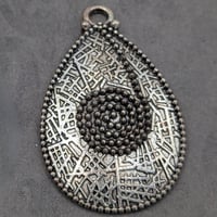 Image 1 of German Silver Oxidized Silver Pendant 54mm - 1 Pendant