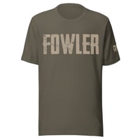 Image 3 of OWG - FOWLER Beige Left Sleeve Brand Bella Canvas 3001 Unisex T-shirt 