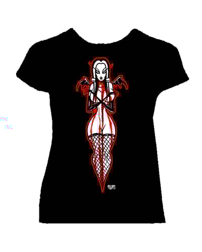 Image of Preorder BLOODY BATTY BETTY - Womans babydoll shirt- ships MARCH 6TH