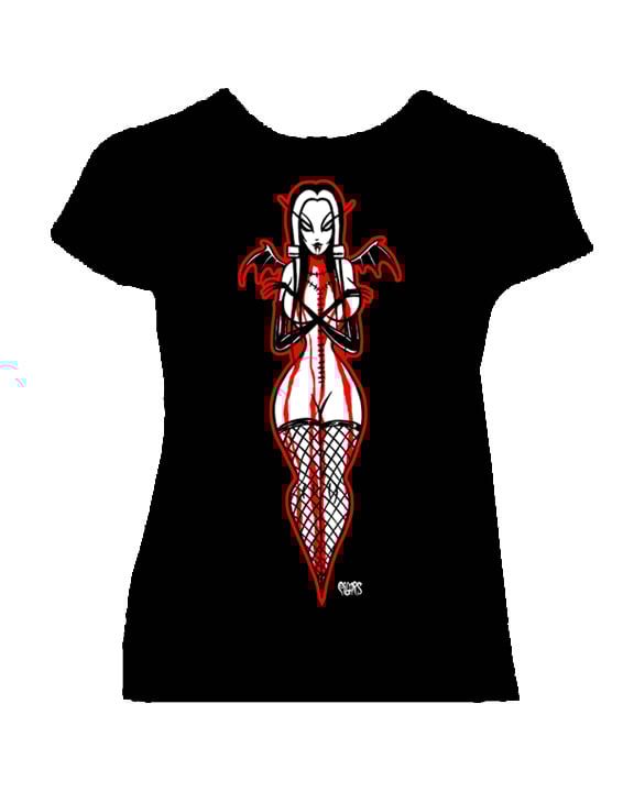 Image of Preorder BLOODY BATTY BETTY - Womans babydoll shirt- ships MARCH 6TH