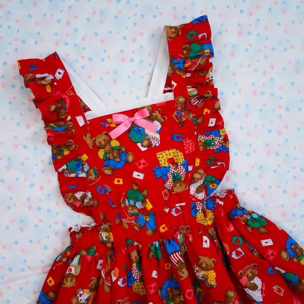 Sweet Valentine Teddy Bears Pinafore Dress
