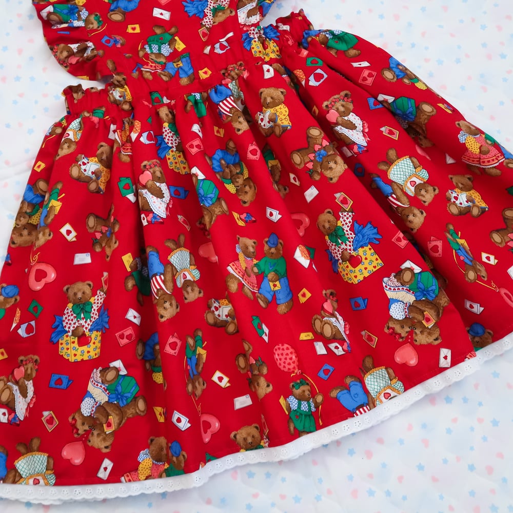 Sweet Valentine Teddy Bears Pinafore Dress