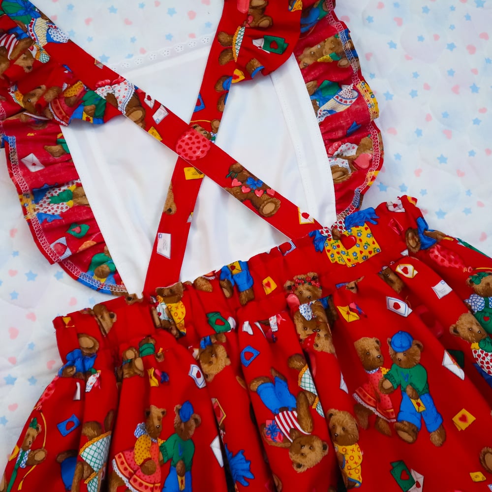 Sweet Valentine Teddy Bears Pinafore Dress