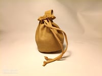 Image 2 of Drawstring Pouch Biege Printed Leather 