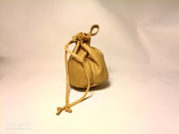 Image 3 of Drawstring Pouch Biege Printed Leather 