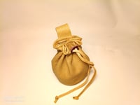 Image 9 of Drawstring Pouch Biege Printed Leather 