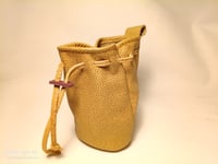 Image 12 of Drawstring Pouch Biege Printed Leather 