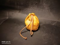 Image 1 of Drawstring Pouch Yellow Suede 