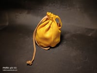 Image 3 of Drawstring Pouch Yellow Suede 