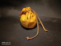 Image 5 of Drawstring Pouch Yellow Suede 