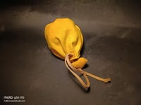 Image 7 of Drawstring Pouch Yellow Suede 