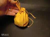 Image 8 of Drawstring Pouch Yellow Suede 
