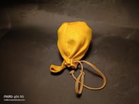 Image 9 of Drawstring Pouch Yellow Suede 