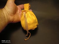 Image 10 of Drawstring Pouch Yellow Suede 