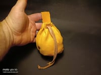 Image 12 of Drawstring Pouch Yellow Suede 