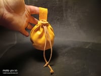 Image 13 of Drawstring Pouch Yellow Suede 
