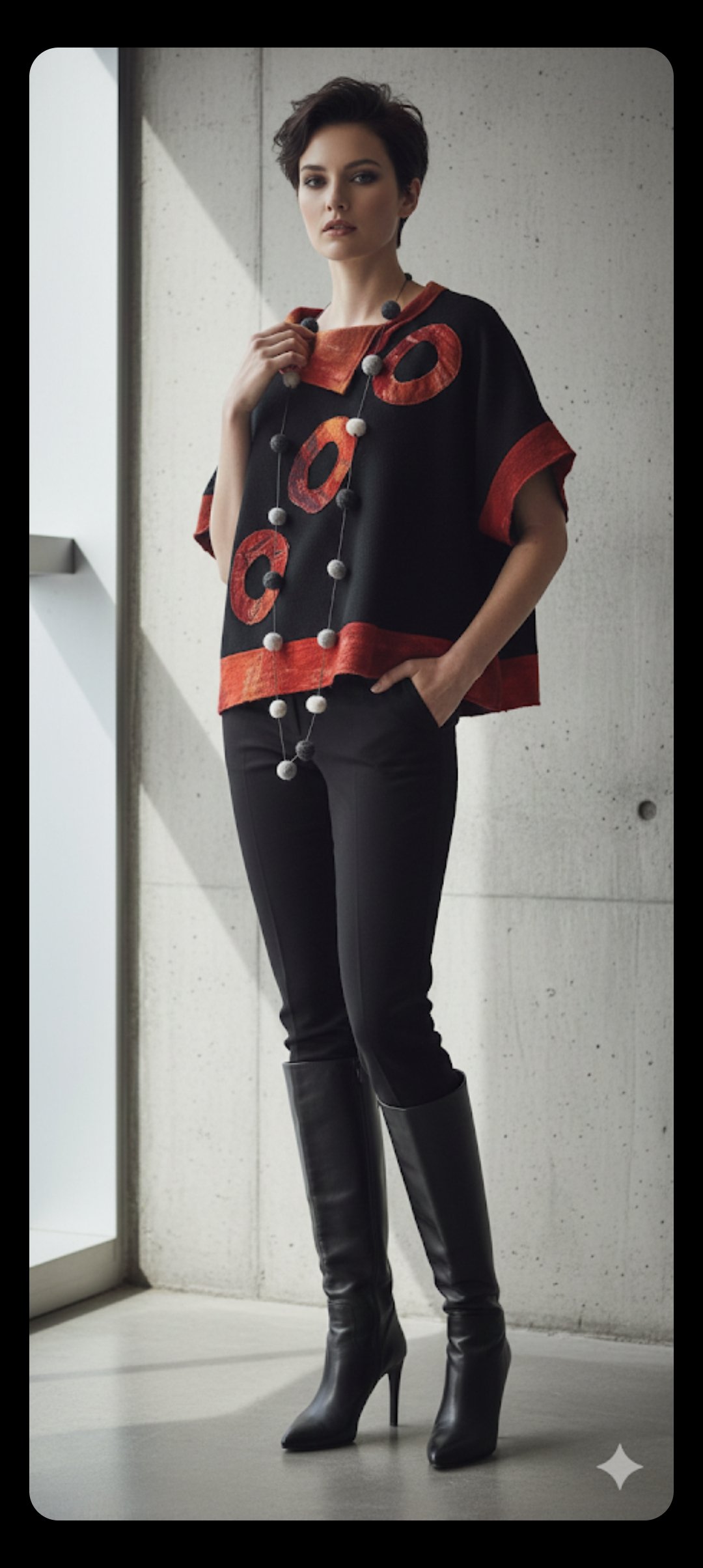 Image of black and red sweater