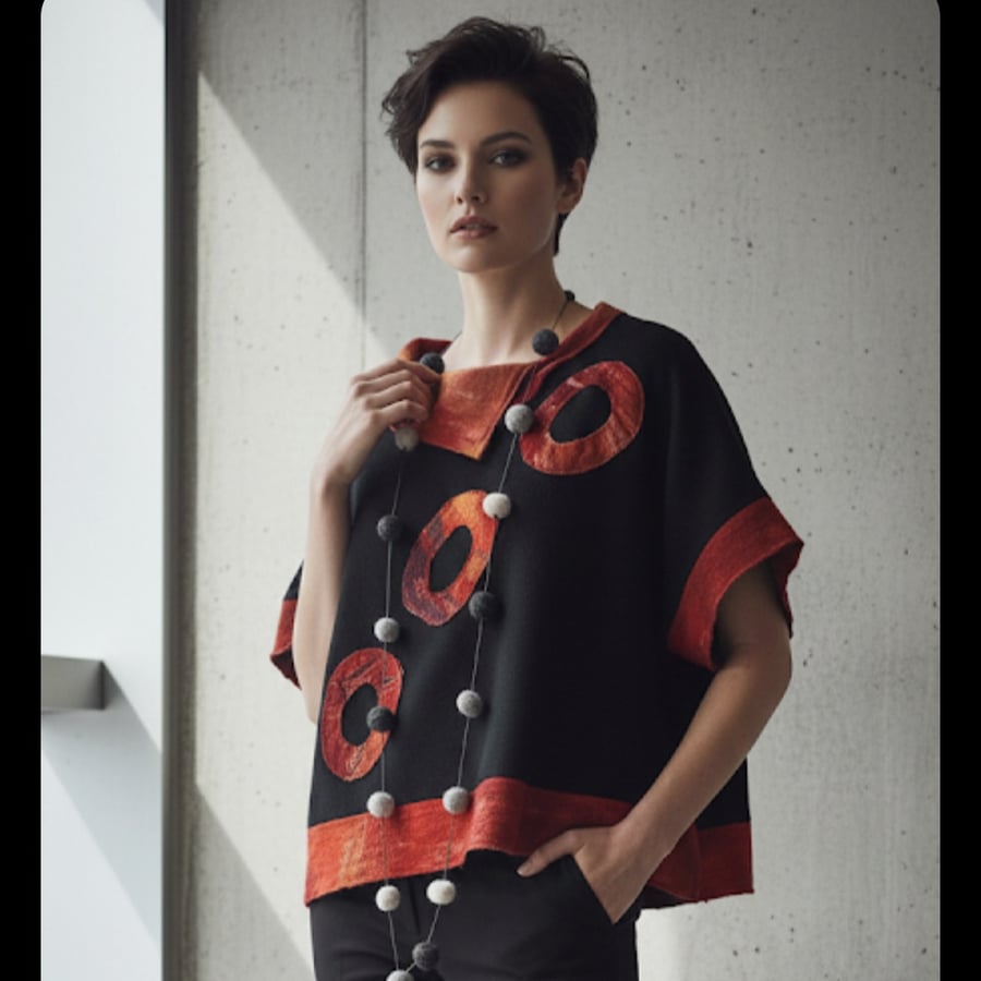 Image of black and red sweater