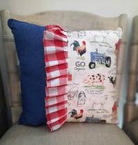 Image 1 of Rooster/Denim/Red check